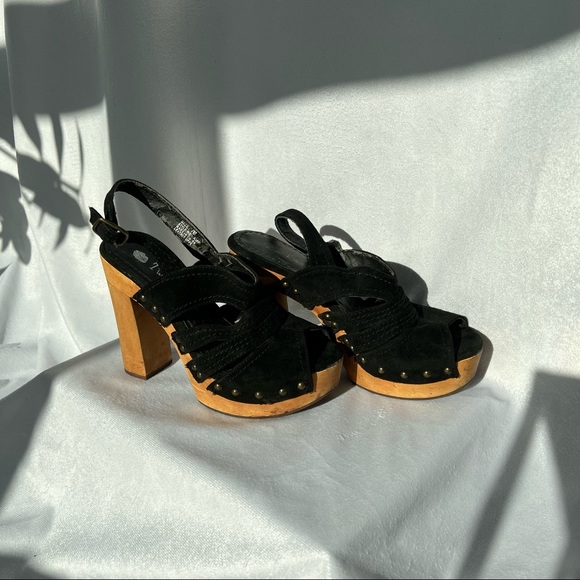 Suede Studded Platform Sandals - Picture 3 of 7